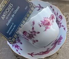 Vecchio set porcellana Meissen tazza moka drago di corte viola rosso oro 1° scelta raro