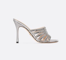 Dior Crystal Grey 100mm Mules