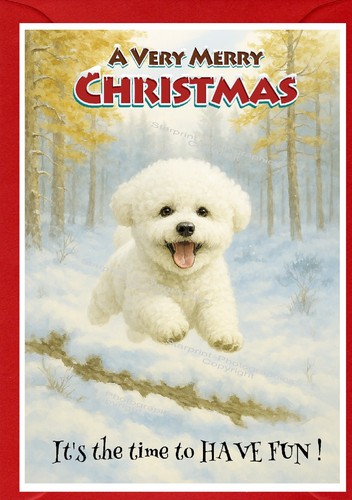 Biglietto natale bichon - biglietto,