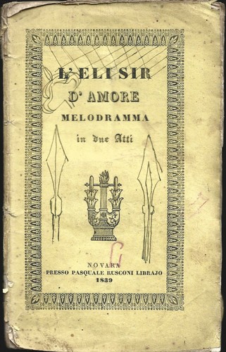 Elisir amore libretto - l'elisir,