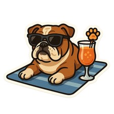 7 x adesivi per auto Bulldog