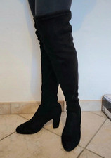 Stivali neri donna, con tacco, alti fino al ginocchio, eleganti