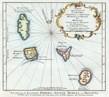 AFRICA COMOROS "Kaart van de Eilanden Komoros" 1760 J. van der Schley