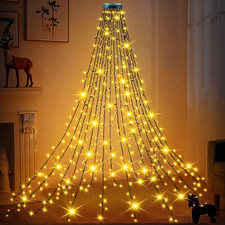 Ghirlanda Di Luci per Albero Di Natale, 400 LED, Anello Luminoso, 1,75 M, Altezz