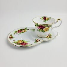 Royal Albert Set Vassoio Snack Dessert e Tazza da Tè, Rose Old Country Montrose Elegante
