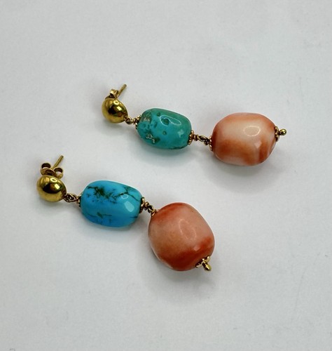 Vintage coral rose turquoise - coral,