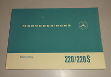 Manuale uso e manutenzione Mercedes W111 aletta posteriore 220 b / 220 S Sb stand 10/1964