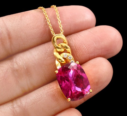 Ciondolo con zaffiro rosa - con,