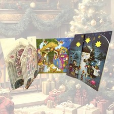 Lotto 3 Calendari Avvento Natale Anni 70 Vintage Hallmark Auguri Americani