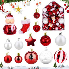 Palline Albero Natale, 72 Pezzi Baubles Decorati Addobbi Albero Di Natale, Palli