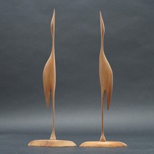 2X Figura Da Tavolo In Teak