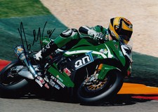Roberto Rolfo foto Kawasaki 7x5 firmata a mano WSBK 3.