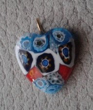 Ciondolo Cuore Naif vetro Stile Murrina Vintage