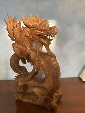 Arte Orientale. Dragone statua in legno
