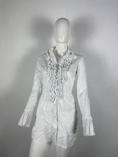 SISTE'S  MAXI CAMICIA BIANCA DONNA TG SIZE S M TESSUTO ELASITIZZATO.