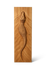 Scultura legno coccodrillo