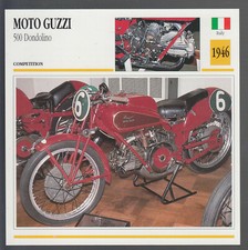 1946 Moto Guzzi 500 Dondolino Italy Motorcycle Photo Spec Sheet Stat Info Card