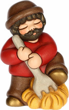 , Uomo Con Forcone E Fieno