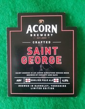 acorn brewery pumpclip saint george theme yorkshire pumpclips