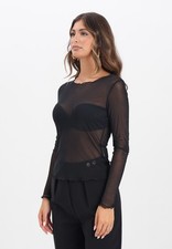 JDY Top Donna Nero Top manica lunga Top elegante nero da donna Autunno inverno 2