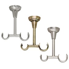 Staffa Doppia per Bastone  / Asta per Tenda - 19mm/25mm - A SOFFITTO - ROLLMAXXX