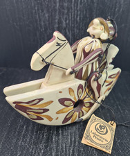 Laboratorio Pesaro "I Pupi"  cavallo a dondolo con pupo decorato a mano 15 x 13