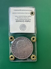 REGNO D'ITALIA  STUPENDA MONETA 5 LIRE 1870 MILANO PERIZIATA GRIMOLDI BB/SPL
