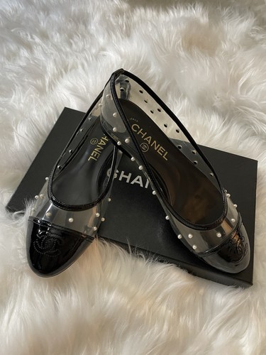 Scarpe basse chanel pvc pearl - scarpe,