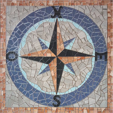 Tappeto Rosone Rosa dei venti