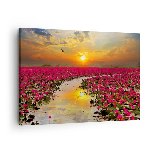 Quadro tela 70x50cm lago - su,