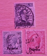 3 Francobolli Timbrati Italia 1912.