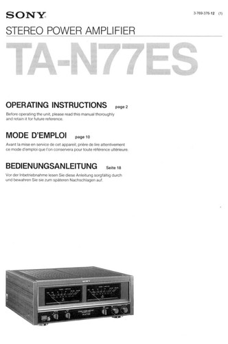 Sony n77es - sony, ta-n77es