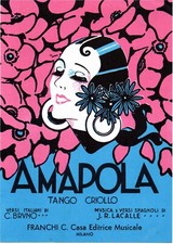 Spartito Amapola tango criollo edizione Curci linea melodica e accordi