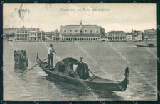 Venezia Città Veduta del Molo con Gondola PIEGHE cartolina RT7823