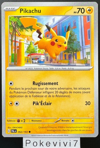 Carte pokemon pikachu 062 - carte,