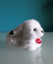 "TRUDI" peluche Coniglio, colore bianco e nero, altezza 14 cm., lunghezza 23 cm.