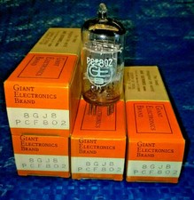 PCF802 / 8GJ8  Stock 4 pezzi, VALVOLE NOS G.E.B. Nuove, Rimanenze