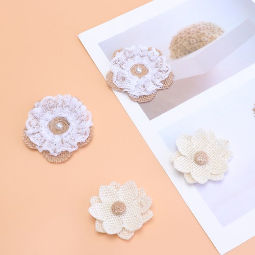 Pcs fiori iuta stoffa - fiori,