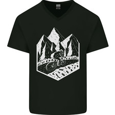 T-shirt da uomo DH Downhill Mountain Bike Ciclismo Collo a V Cotone