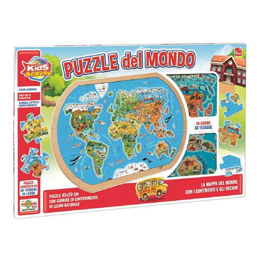 Gioco legno mondo puzzle - mondo,