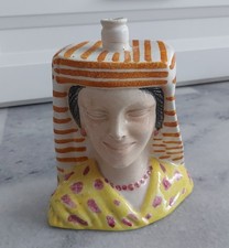 BOTTIGLIA CERAMICA VUOTA PER LIQUORE TESTA FEMMINILE CORONETTI CUNARDO