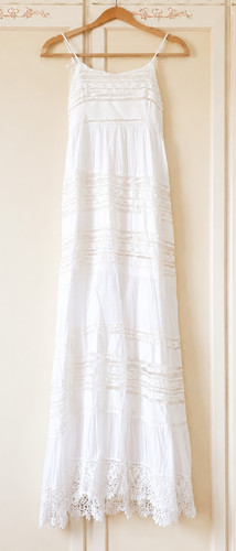 Vestito lungo bianco cotone - lungo, in