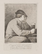 FENDI (*1796) di BROUWER (*1605), bevitore. Scena in osteria, ruota. Barocco