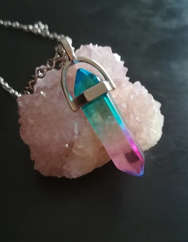 Collana punta fluorite - collana, di