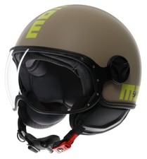 CASCO HELMET MOTO JET MOMO DESIGN FGTR CLASSIC SABBIA LIME OPACO TG XL