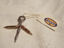 BNWT Rare Fossil  Pencil charms in silver, gold and rose colour JF01475040 New