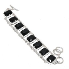 Bracciale gioiello etnico in argento sterling 925 con pietre preziose...