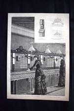 Telefono Bell - Sala di commutazione della Società di Milano Incisione del 1882