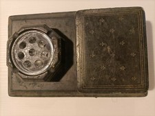 Set da scrivania portapenne antico fine 800 legno e vetro