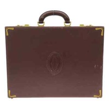 Cartier Must Line Attache Case borsa business pelle bordeaux 30x40x6 cm usata